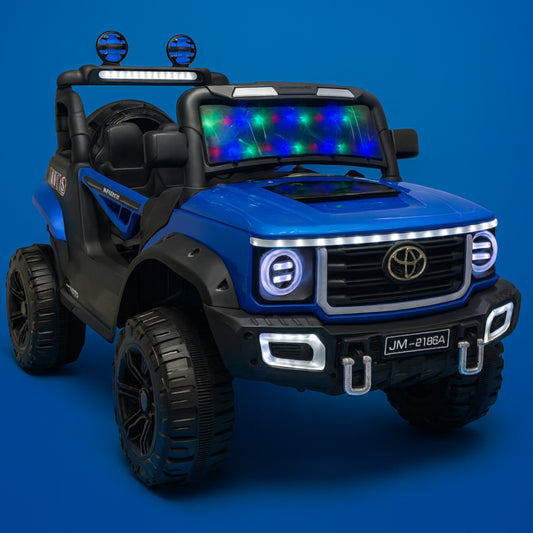 Large Rideon for 13 year kids capacity, Bluetooth, 12v Battery, 4 motors, Blue Colour