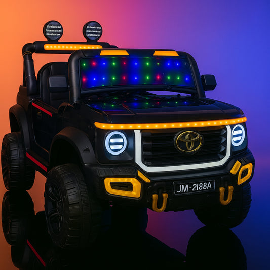 Large Rideon for 13 years kids capacity, 4 motors, 12v Battery, Bluetooth, Black Colour