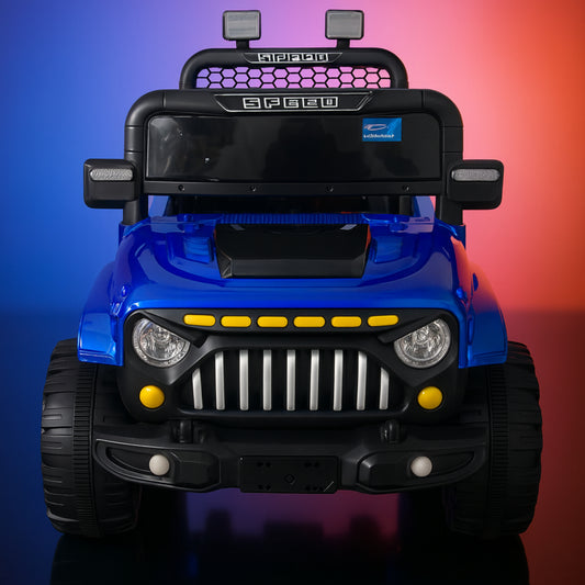 Rideon Car for 8 year kids capacity, 4 motors, 12v battery, Blue colour